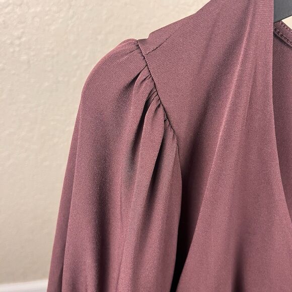 Torrid Studio Knit V-Neck Top Plus Size 1 Sassafras Quarter Sleeve Shirred - Picture 7 of 12